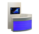 LED-colour-change counter including multimedia-wall
